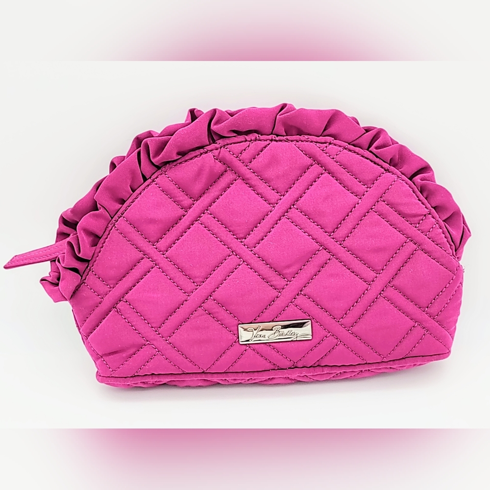 Vera Bradley Ruffle Cosmetic Bag in Classic Plum